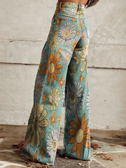 Tania | Vintage Floral Wide Leg Pants