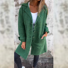 Nadia | Casual long coat with lapels