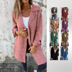 Nadia | Casual long coat with lapels