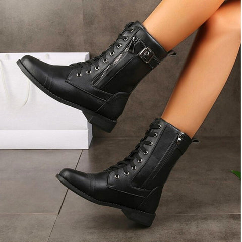 Lina™ Botas de Cuero para Otoño