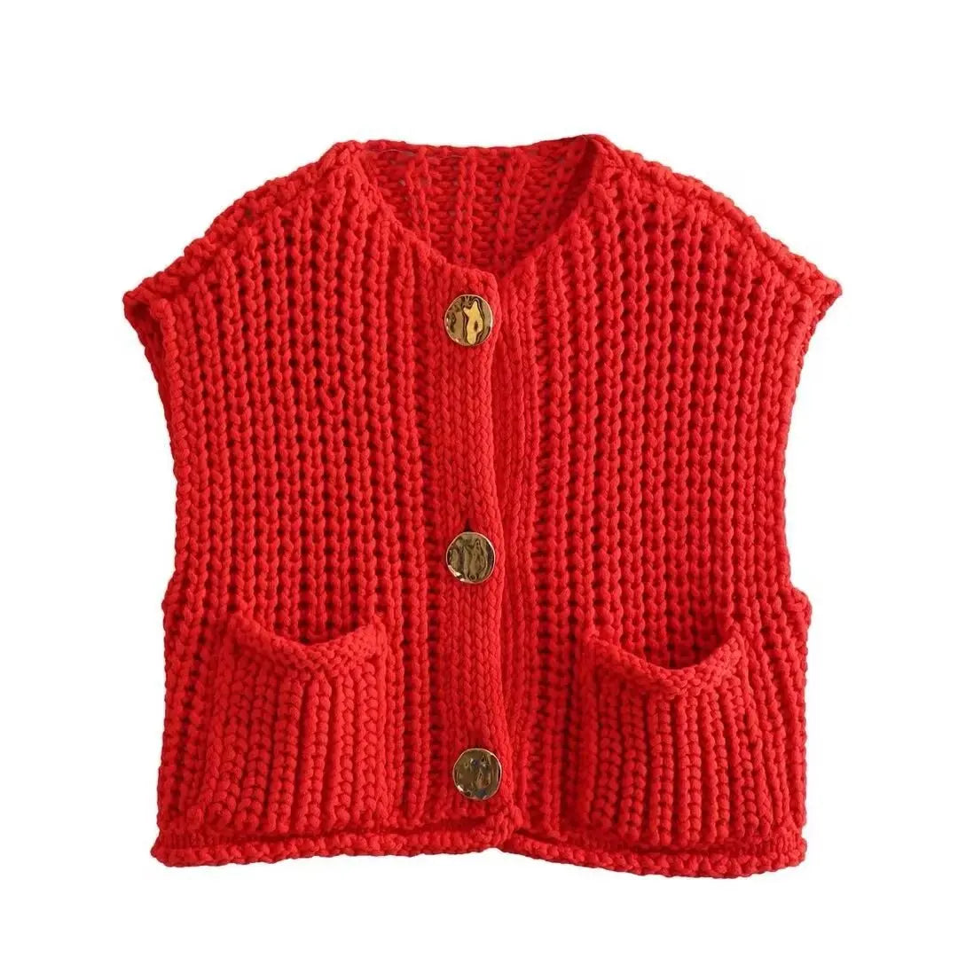 Handcrafted Knitted Vest "Hands of Mexico"