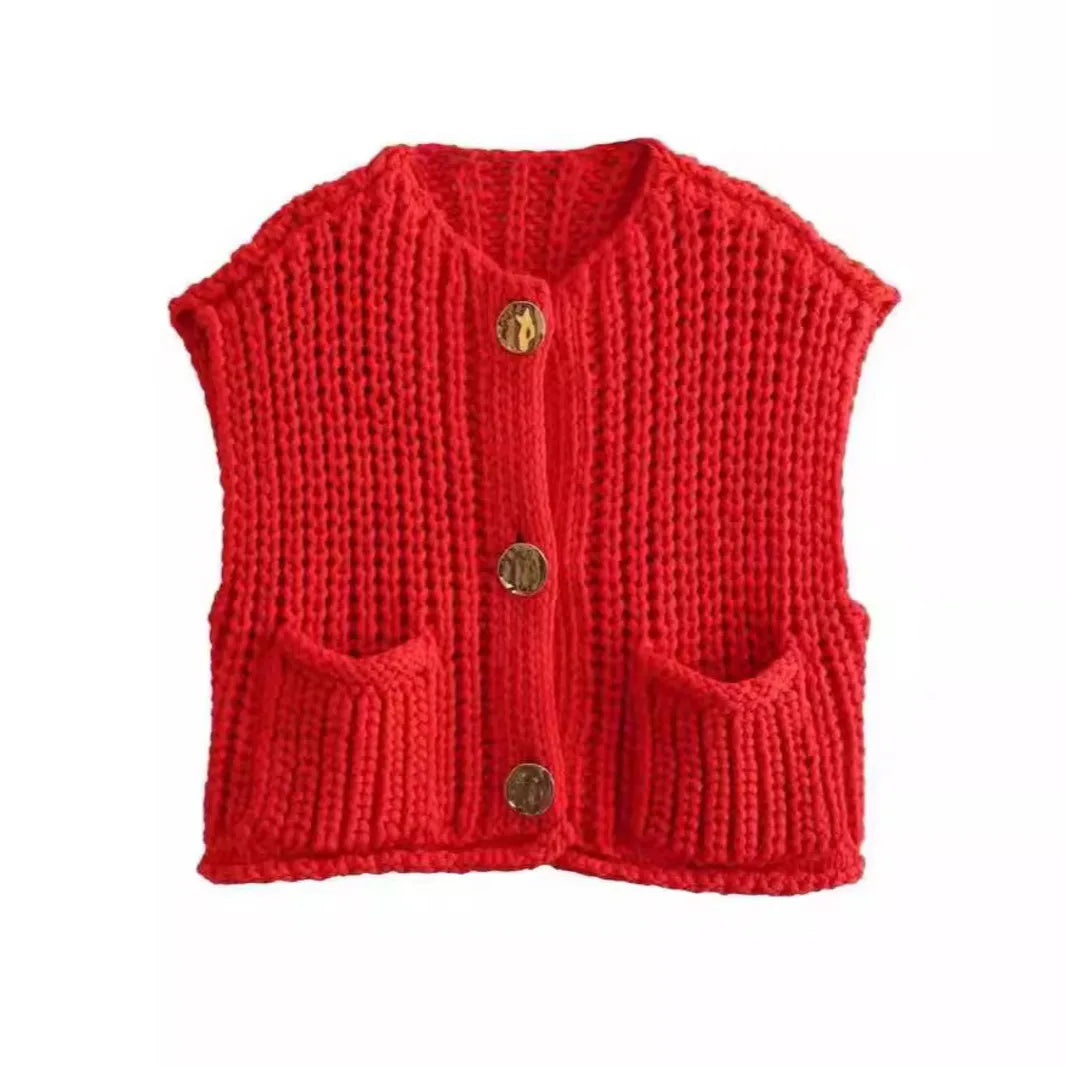 Handcrafted Knitted Vest "Hands of Mexico"