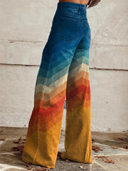 Estela | Retro Chevron Wide Leg Pants